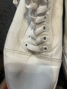 White Canvas Low-Top Sneakers